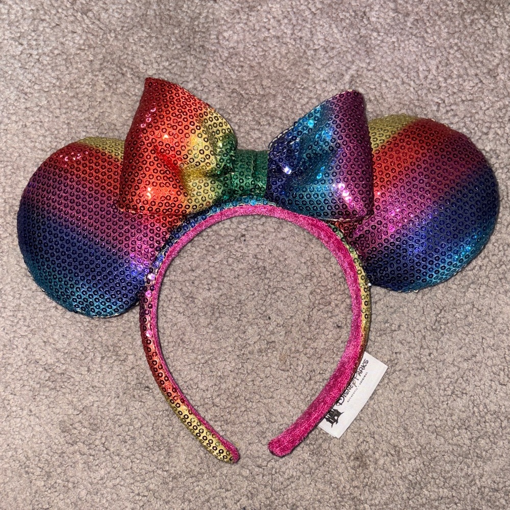 Rainbow Sequin Mouse Ears Headband